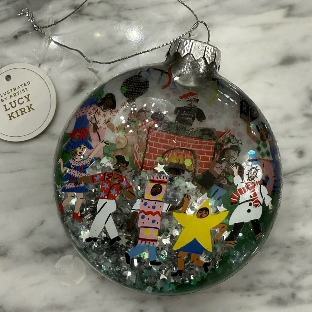 NWT Lucy Kirk Glass Colorful Rave DJ Christmas Ornament - Picture 6 of 6